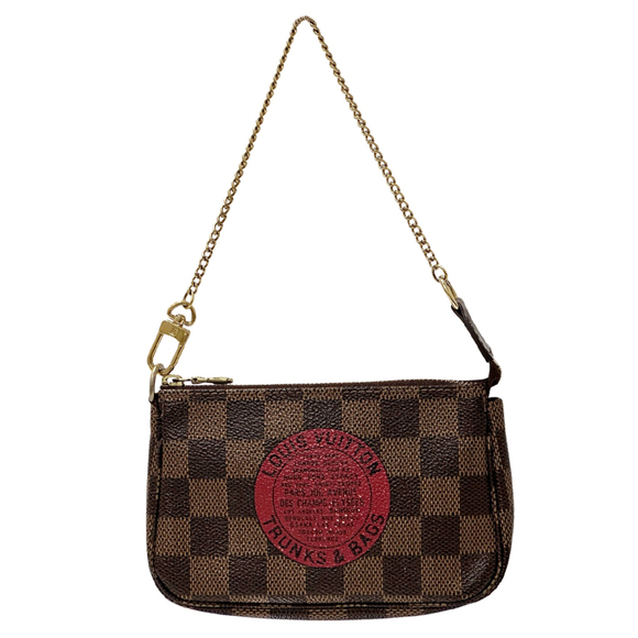 LOUIS VUITTON Red Damier Canvas Pochette Pouch